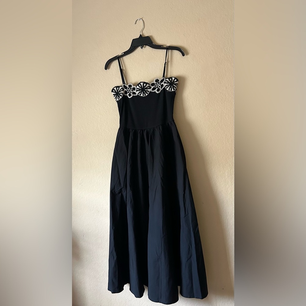 J. Crew Black crochet Mixy Dress with White Floral Detail - Picture 5 of 8